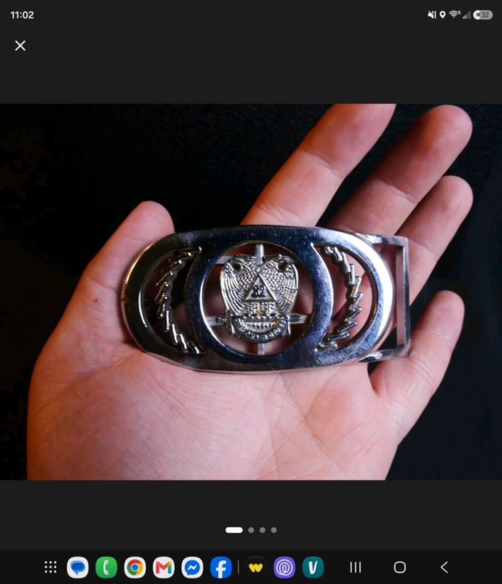 vintage 32nd-degree Scottish Rite Freemason belt buckle